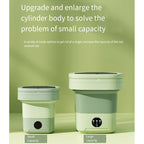 6L 11L Folding Portable Washing Machine Big Capacity with Spin Dryer Bucket for Clothes Travel Home Underwear Socks Mini Washer