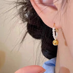 New Pearl Ball Pendant Earclips Sophisticated And Unique French Style Women s Earrings For Parties Jewelry Of High Quality