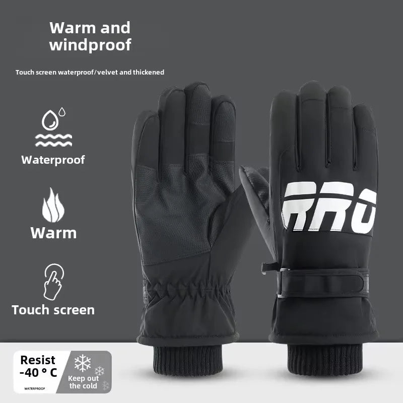 Winter Cycling Gloves Non Slip Touch Ski Gloves Snowboard Accessories Waterproof Pocket Warm Men's and Women's Gloves
