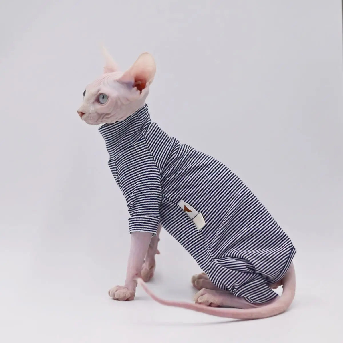 Sphynx Cat Clothes Leisure Stripe 4-legged Cotton Comfortable Hairless Cat Outfits Soft Winter Warm Devon Kornish Cat Clothes