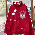 2025 Ropa Mujer Stand Neck Sweatshirts Women Clothing Long Sleeve Casual Anime Print Tops Fashion Japanese Oversized Y2k Hoodies
