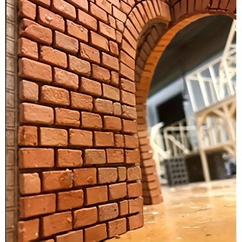 1:16 Scale 50PCS Realistic Mini Bricks for Crafts Red Gray Handmade Model Brick Walls Landscapes, Hobby Projects & Construction