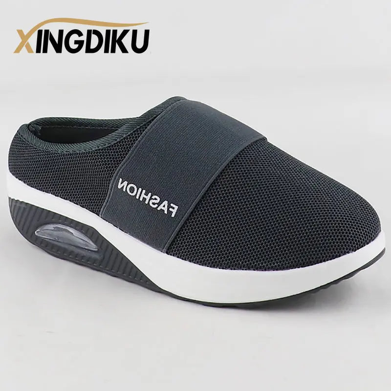 Cushion Slip-On Women Walking Shoes Orthopedic Diabetic Ladies Platform Mules Mesh Lightweight Slippers Wedge Female Sneaker