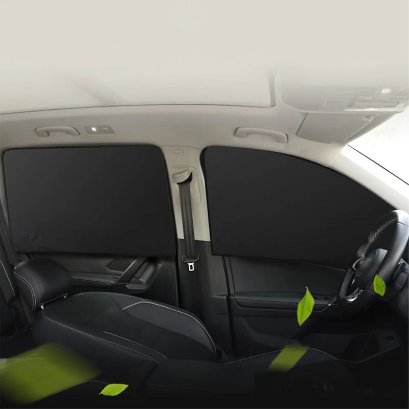 SEAMETAL 2Pcs Car Side Window Sun Shade Curtain Summer Sun Protection Sunshade Cover UV Reflective Magnetic Car Privacy Curtains