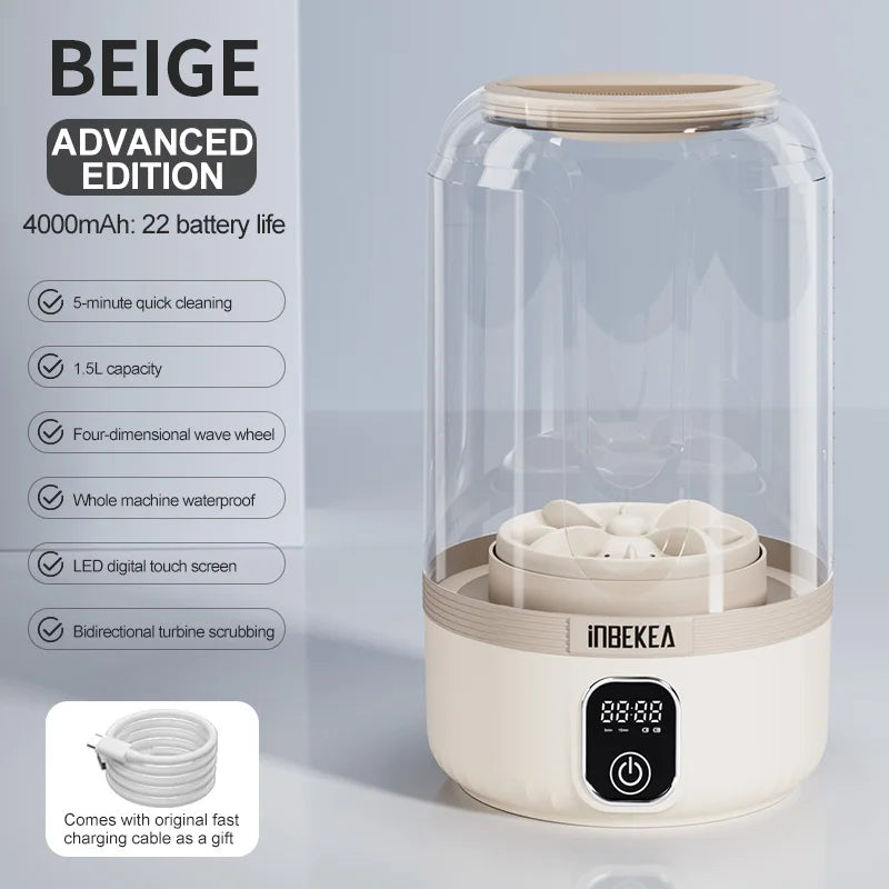 1.5L Wireless washing machine portable underwear cleaner Socks Washing Machine Dehydratable Laundry Bucket