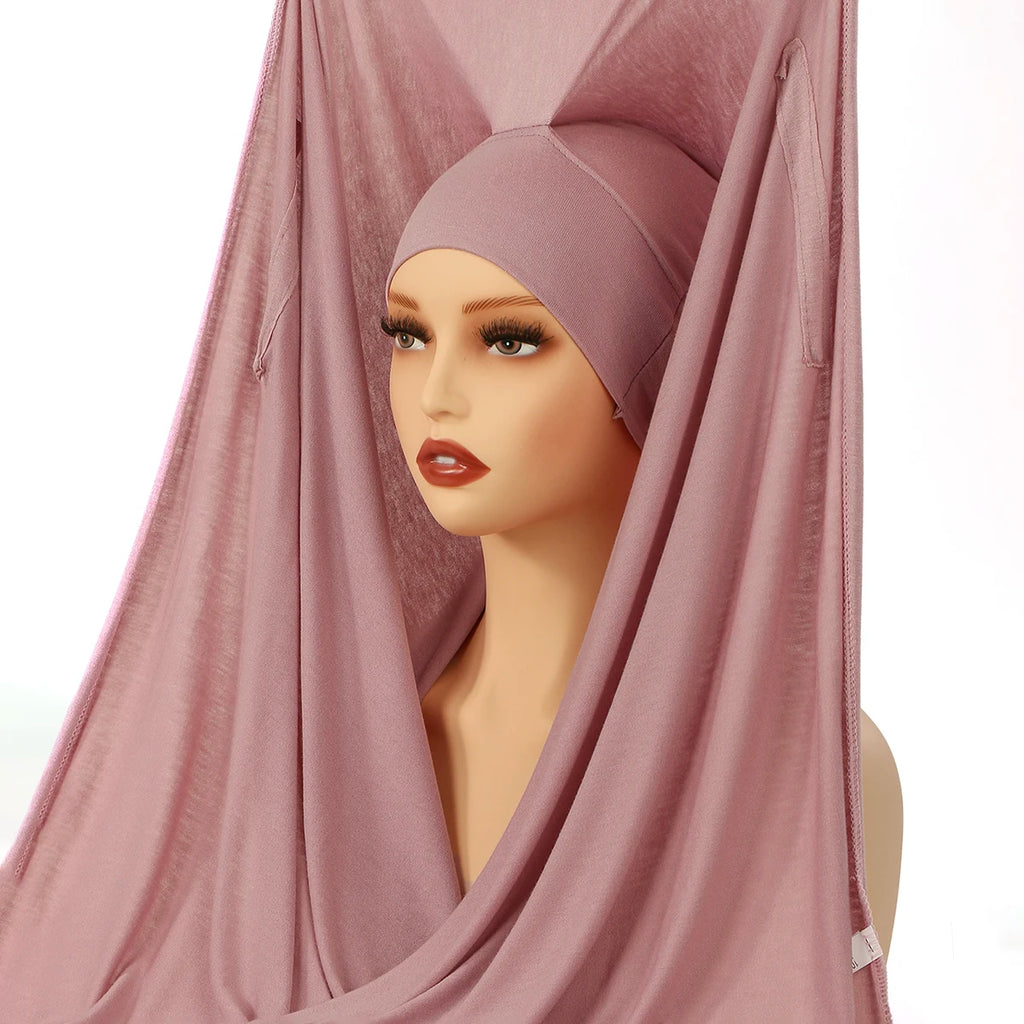 Newest Instant Chiffon Hijab With Magnetic Buckle Solid Color Woman Muslim Hijab Scarf Islamic Turban Fashion Headband Shawl