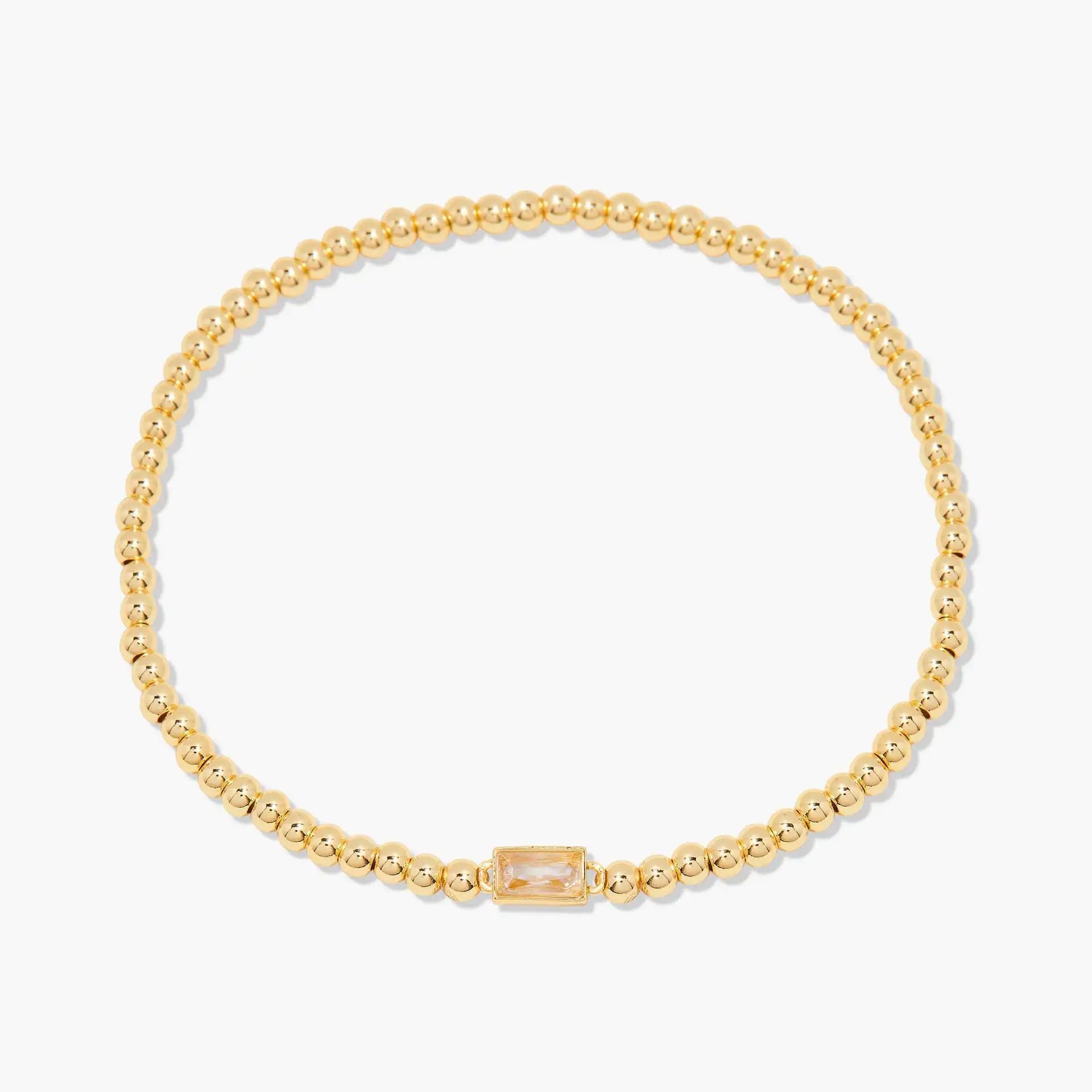Miranda Unique Birthstone Bracelet 18K Gold Plated Stainless Steel Hypoallergenic Stretch Braceletable Jewelry Gift For Mom