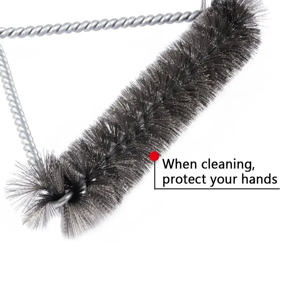 Barbecue Brush 3-Sided Barbecue Line Brush With Hanging Ring Suitable For Barbeque Cleaning On Weber Charcoal Grill Porcelain