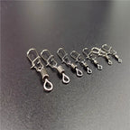 50pcs/lot Fishing Connector  2# 4# 6# 8# 10# Pin Bearing Rolling Swivel Stainless Steel With Snap Fishhook Lure Tackle
