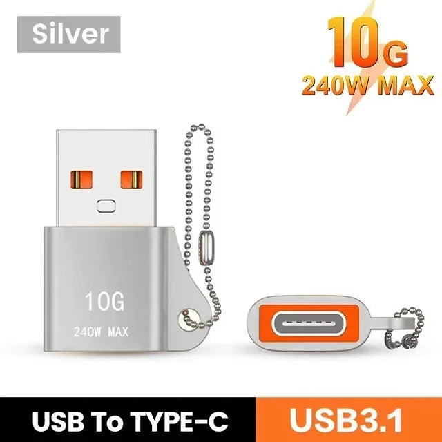 USB To Type-C Adapter 10A OTG USB 3.0 Type C Male To USB Female Converter Fast Charging Data Transfer For Macbook iphone Samsung
