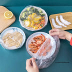 50/100/200PCS Colorful Disposable Food Cover Food Grade Fruit Fresh-keeping Plastic Bag Transparent Plastic Bag Color Cling Film