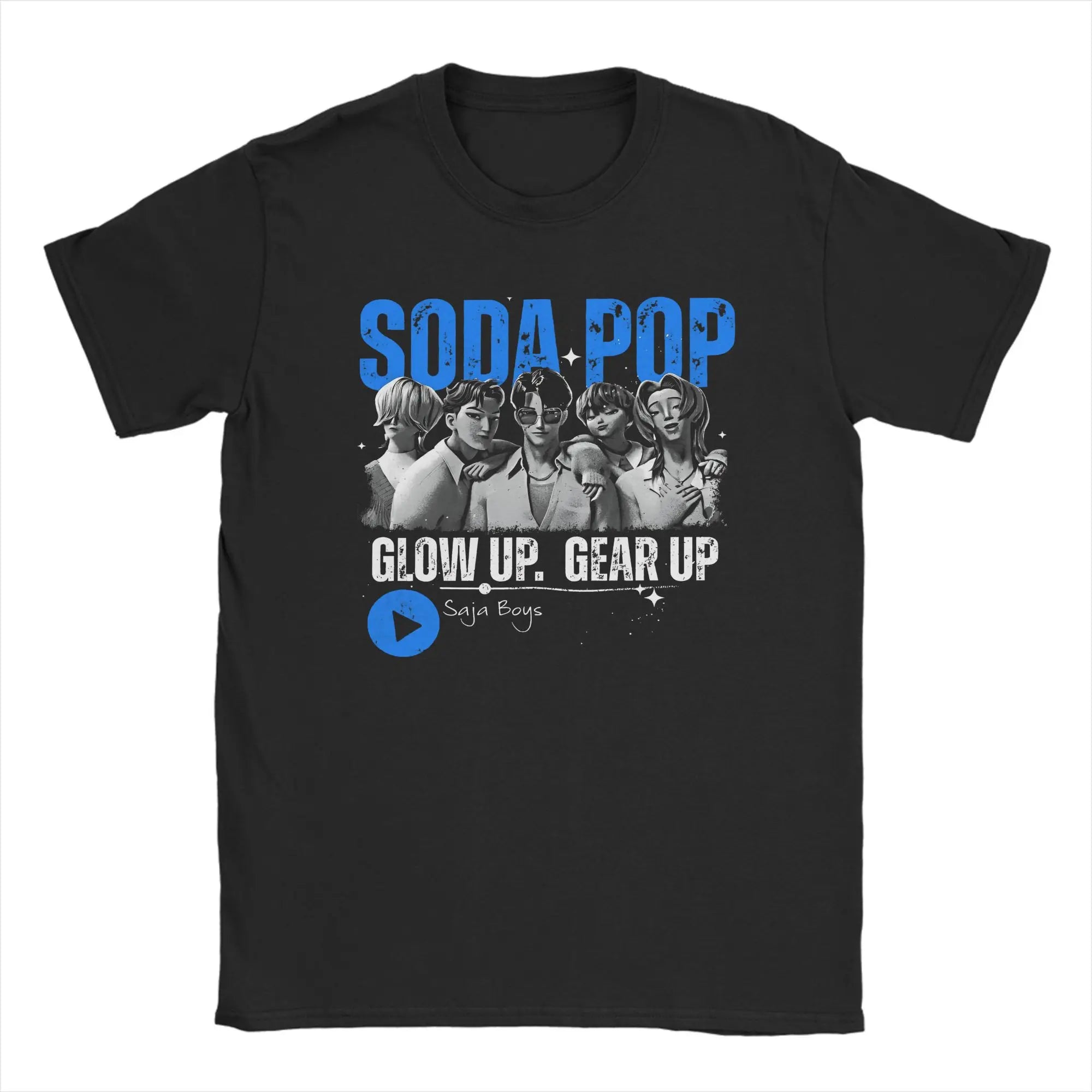 Kpop Demon Hunters Saja Boys 77807249 T-Shirts Men  Novelty 100% Cotton Tee Shirt Crewneck Short Sleeve T Shirts 4XL 5XL Tops