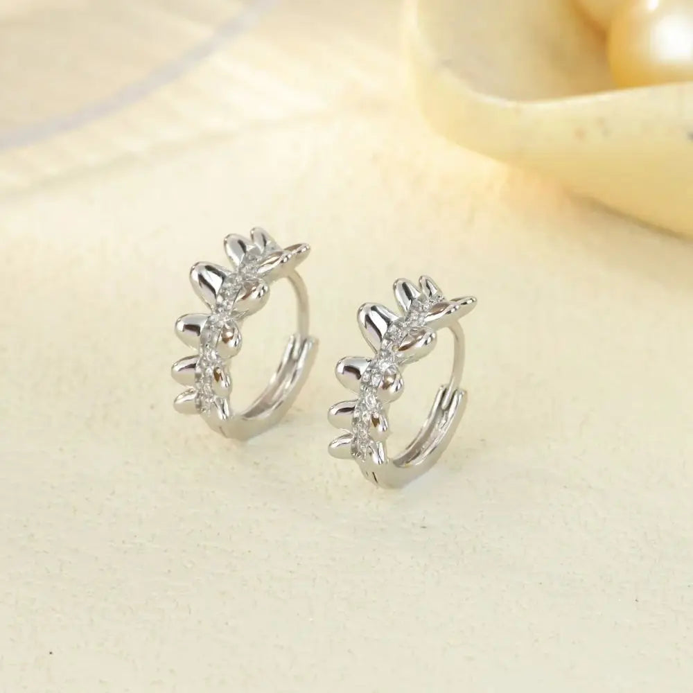 Luxury Stainless Steel Zircon Leaves Earrings Gold Color Anti Fading Earring for Women Vacation Wedding Jewelry Accessorie Gift