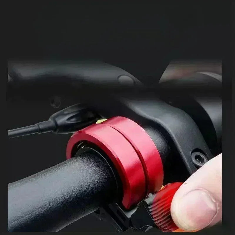 Red Aluminum Double Bicycle Bell - Loud Clear Sound for 22/31.8mm Handlebars MTB & City Bike Safety Accessory