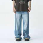 IEFB Wide Leg Jeans New Simple Style Pocket Zipper Casual Male Denim Pants 2025 Spring Fashion Men's Trousers Looes 9C1519