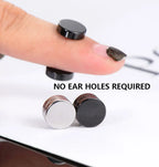 3 Pairs Crystal Strong Magnetic Ear Stud Clip Earrings for Men and Women Punk Round Zircon Magnet Earrings Non Piercing Jewelry