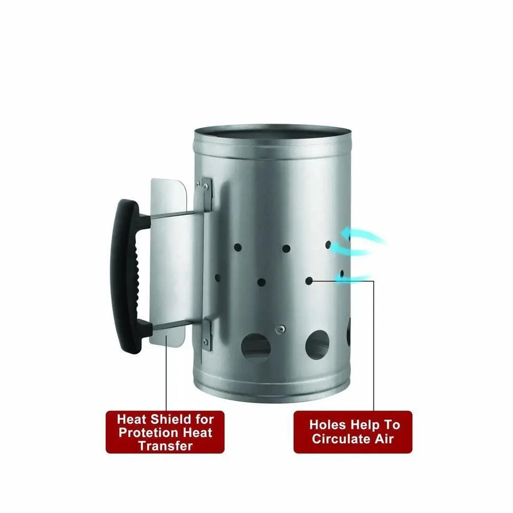 Charcoal Coal Lighter Starter Bucket Ignition Charcoal Stove Barbecue Quick Starter Chimney BBQ Carbon Barrels Grill Bruner