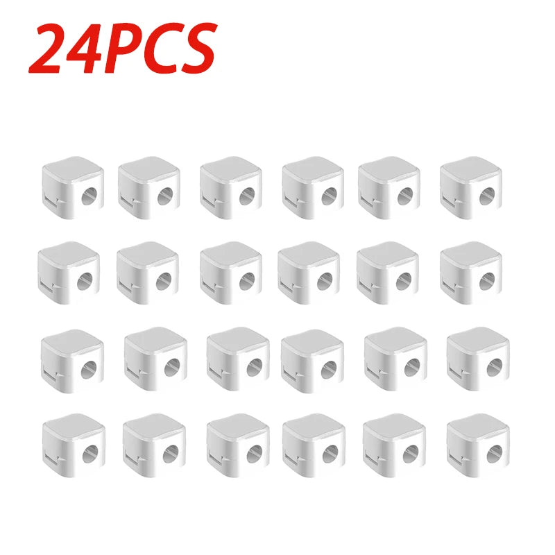 24/12PCS Magnetic Cable Organiser Clips Cable Management Wire Manager Cord Holder Charging Cable Winder Wall Mounted Hook