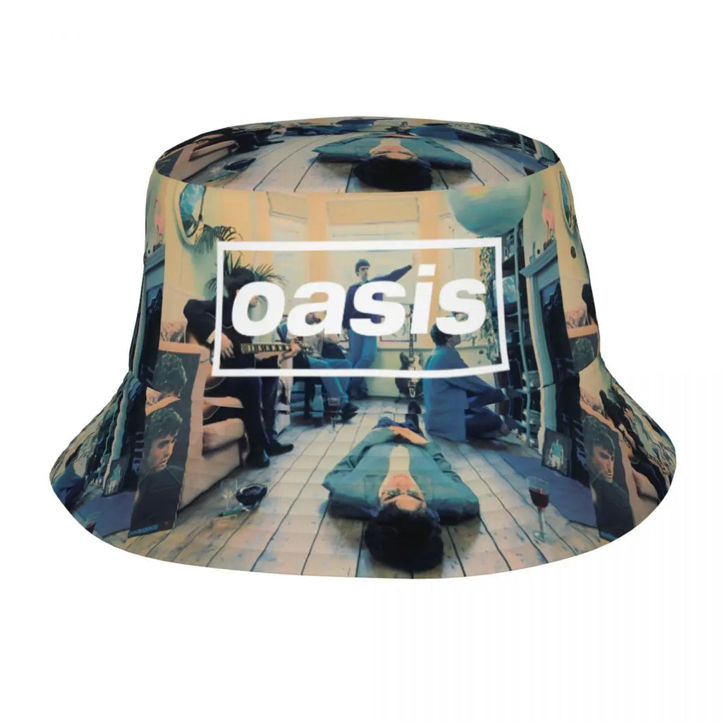 Hot Summer Headwear British Music Definitely Maybe Merchandise Bucket Hat Unisex Hot Sun Hats O-Oasis Ispoti Fishing Caps Hiking