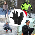 Black Sports Gloves Winter Warm Full Fingers Waterproof Cycling Outdoor Running Motorcycle Ski Touch Screen Fleece Gloves