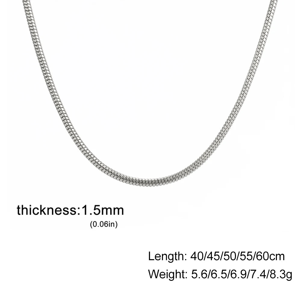 Cazador Stainless Steel Snake Chain Necklaces for Women Men Jewelry 2025 0.9mm 1.2mm 1.5mm 2mm Thickness Chains Birthday Gift