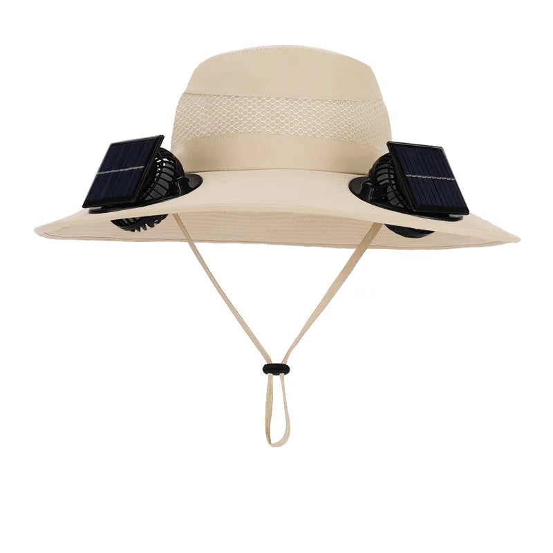 Double Fan Sun Hat For Men Summer Outdoor  Fishing Sun Protection Visor Fisherman Hat 12CM Wide Brim Breathable Bucket Hat Male