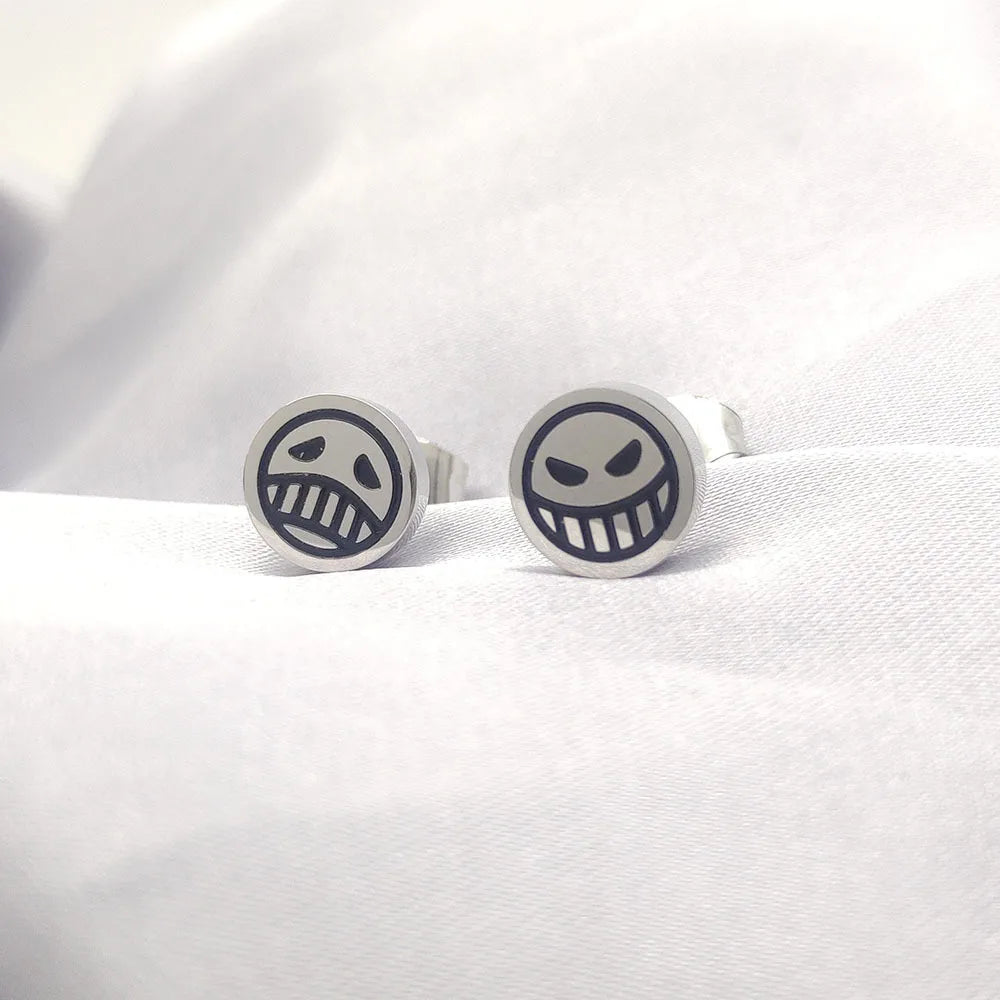 1pair Anime One Piece Luffy Ace Ear Accessories Trending Jewelry Earrings for Women Cosplay Xmas Gift 2024 Wholesale