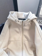 American Style Oversize Jacket Women Lazy Hooded Zipper Hoodies Autumn Winter Coat Female Long Sleeve Outerwear Zipper Cardigan