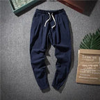 Hanfu Tang Suit Loose-fit Casual Pants Asian Style Lightweight Linen Cotton Blend For Spring Summer Men's Trendy Pants