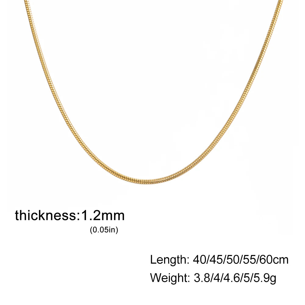 Cazador Stainless Steel Snake Chain Necklaces for Women Men Jewelry 2025 0.9mm 1.2mm 1.5mm 2mm Thickness Chains Birthday Gift