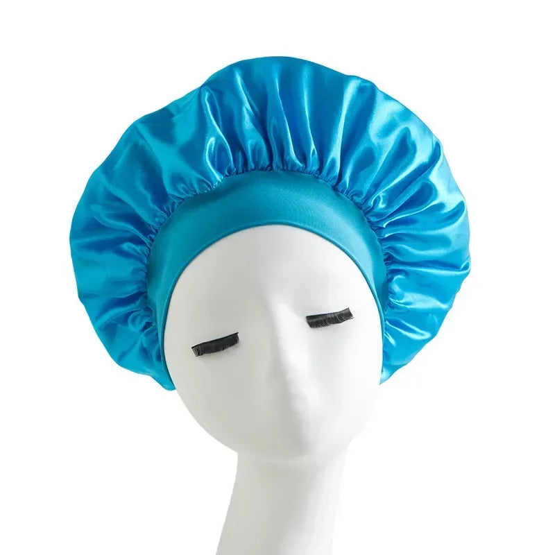 Satin Wide-brimmed Nightcap Styling Silk Headband for Sleeping Nightcap with Elasticated Floppy Band Cap Hair Shower Cap