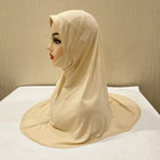 H302 Teenage girls Plain muslim hijab with chin part top quality amira pull on islamic scarf hot sell headscarf ramadan pray hat
