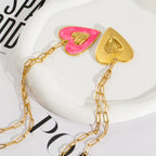 Big Bohemian Heart Pendant - 18K Gold Plated Stainless steel Statement Necklace, Bold Personality Jewelry for Women
