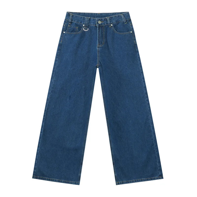 IEFB Wide Leg Jeans New Simple Style Pocket Zipper Casual Male Denim Pants 2025 Spring Fashion Men's Trousers Looes 9C1519