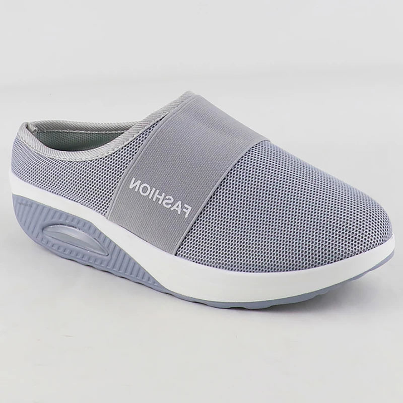 Cushion Slip-On Women Walking Shoes Orthopedic Diabetic Ladies Platform Mules Mesh Lightweight Slippers Wedge Female Sneaker