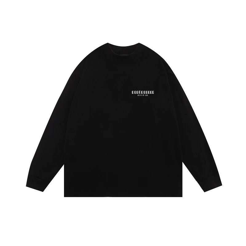 2025 Autumn T shirt Classic Brand Double Line Letter Print Long Sleeve T shirt Fashion Streetwear Cotton T shirt Crew Neck Tees