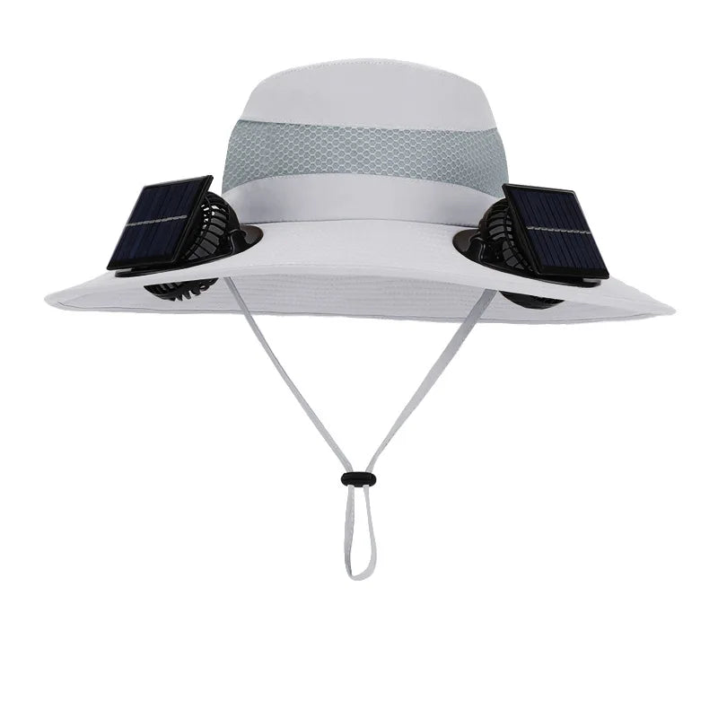 Double Fan Sun Hat For Men Summer Outdoor  Fishing Sun Protection Visor Fisherman Hat 12CM Wide Brim Breathable Bucket Hat Male
