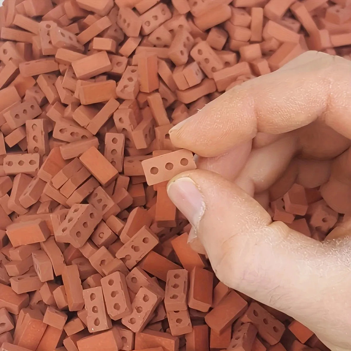 1:16 Scale 50PCS Realistic Mini Bricks for Crafts Red Gray Handmade Model Brick Walls Landscapes, Hobby Projects & Construction