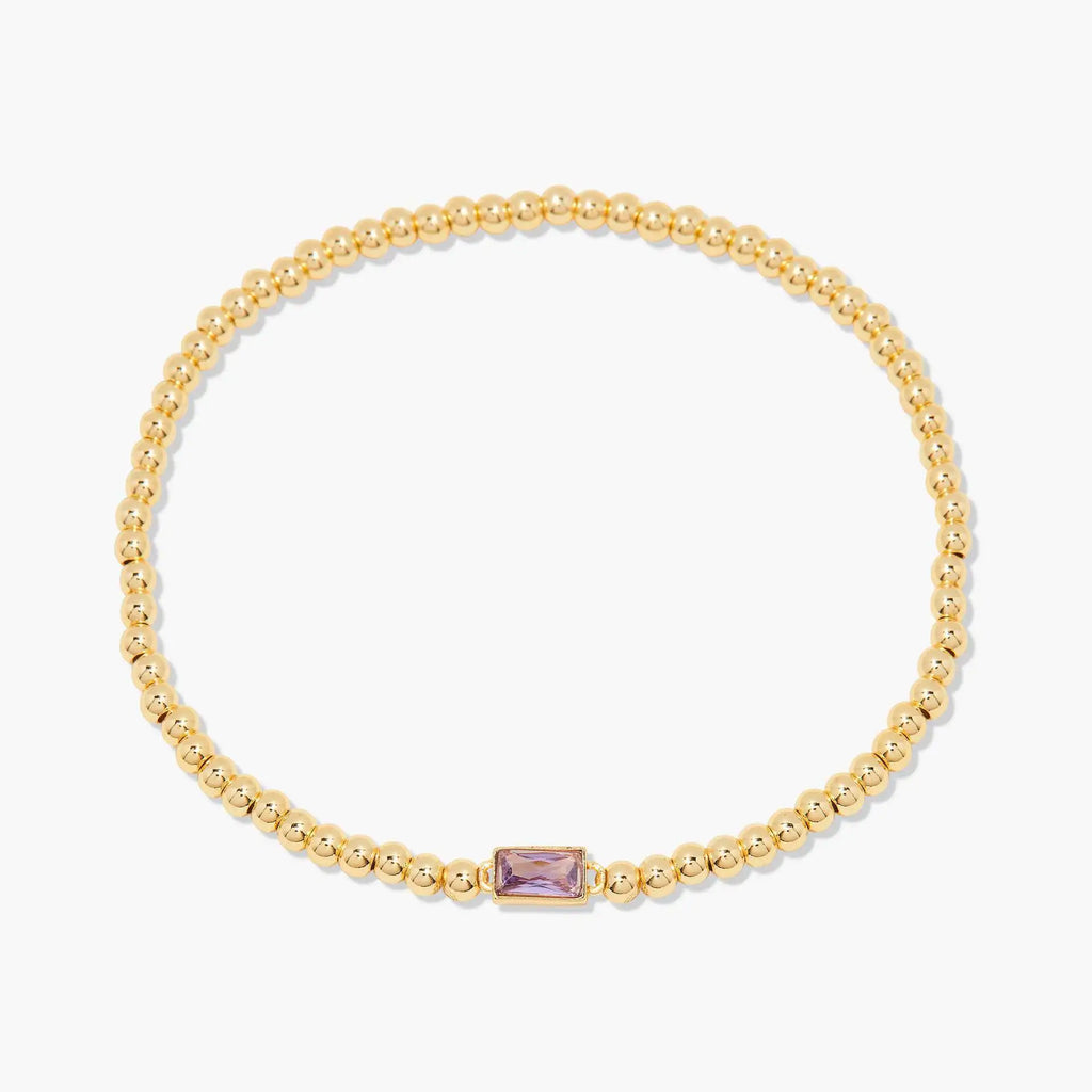 Miranda Unique Birthstone Bracelet 18K Gold Plated Stainless Steel Hypoallergenic Stretch Braceletable Jewelry Gift For Mom