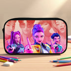 Large Capacity Demon Hunter Pencil Case Cartoon Stationery Organizer Pouch Back to School Pen Bag Makeup Bag Supplies