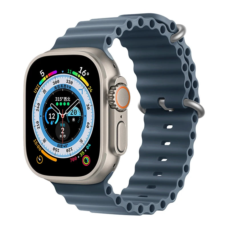 Ocean Strap for Apple Watch Ultra 2 Band 49mm 44mm 40mm 45mm 41mm 42mm 46mm 38mm Silicone Bracelet iWatch Series 10 9 SE 8 7 6 5