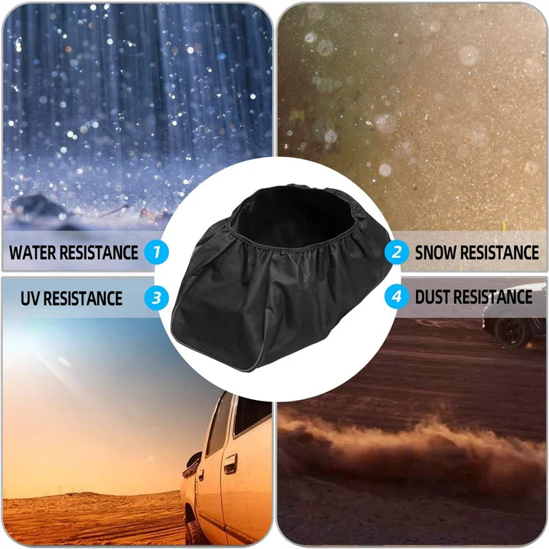 1PC Durable 600D Soft Waterproof Winch Dust Cover Driver Recovery 8,000 -17,500 Lbs Black Car Accessories