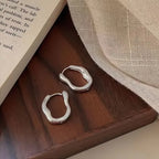 Gold Silver Color Irregular Geometric Metallic Hoop Earrings for Women Simple Cool Ear Buckle Personalized Party Fashion Jewelry