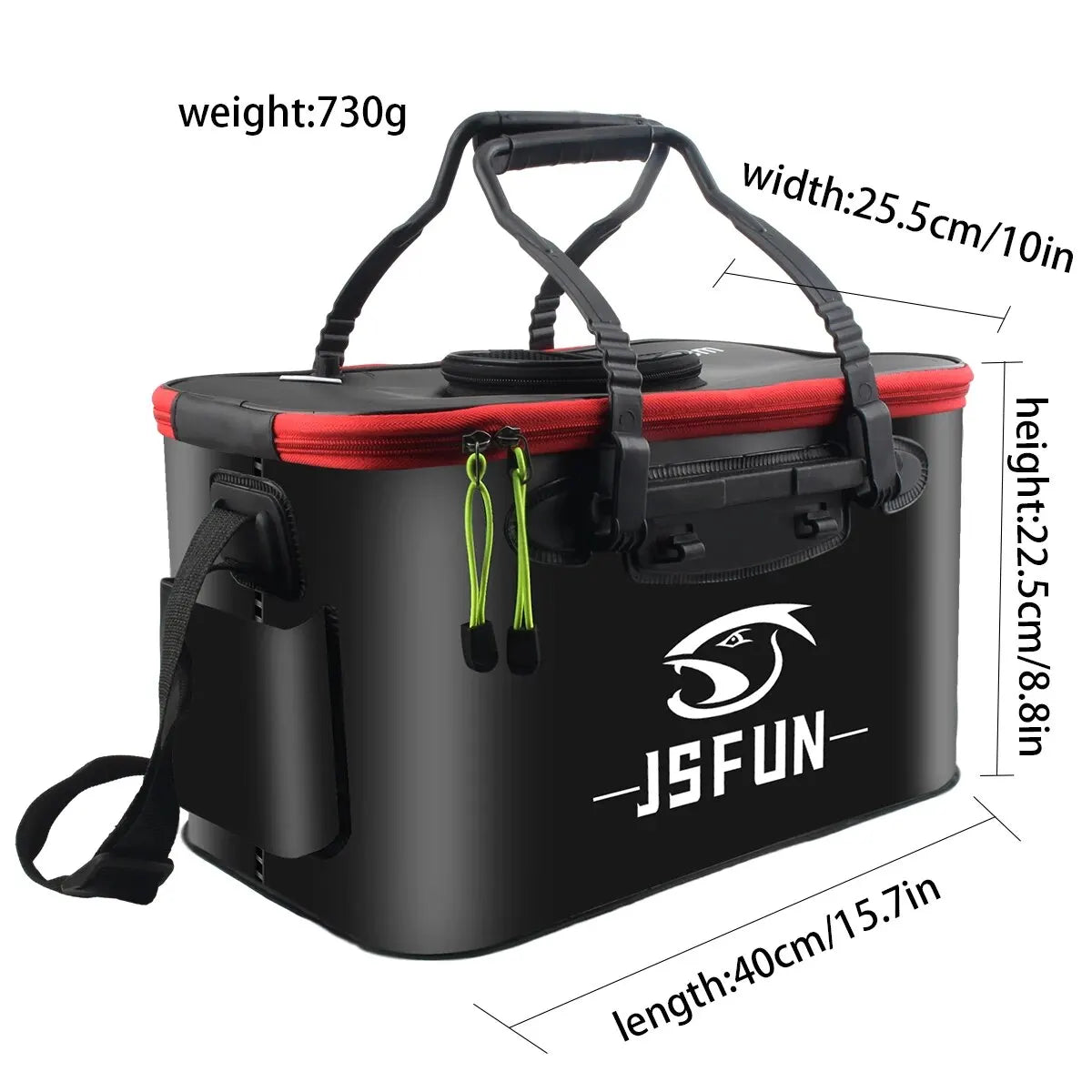 JSFUN Fishing Bucket Folding Thickening Living Fish Bucket Without Oxygen Pump Portable EVA Water Tank Outdoor Fishing Live Fish