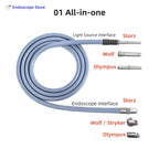 High-Transmittance Φ4mm Endoscope Endoscopy Light Source Optical Fibers Cables 1.8m 2m 2.5m 3m Fit All Interface Autoclave