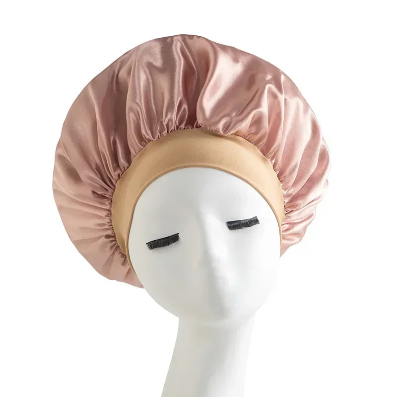 Satin Wide-brimmed Nightcap Styling Silk Headband for Sleeping Nightcap with Elasticated Floppy Band Cap Hair Shower Cap