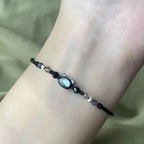 2pcs Natural Moonstone Obsidian Bracelets Couple Minimalist Bracelet Handmade Cute Black White Cat Bracelet Party Jewelry Gifts