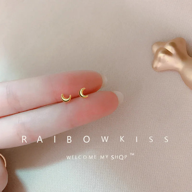 Metal Gold Color Multiple Styles Small Stud Earrings for Women Korean Jewelry Fashion Daily Wear Teen Earrings Jewelry Gift