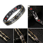 Hot Sale Luxury Fashion Health Energy Bracelet Men Stainless Steel Bio Magnetic Anti-fatigue Anti-radiation Bracelets Jewelry
