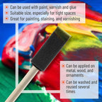 10Pcs Sponge Brush Wooden Handle Watercolor Oil Stain Art Craft Painting Drawing for kids